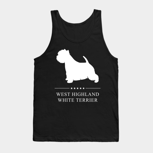 West Highland White Terrier Westie Dog White Silhouette Tank Top by millersye